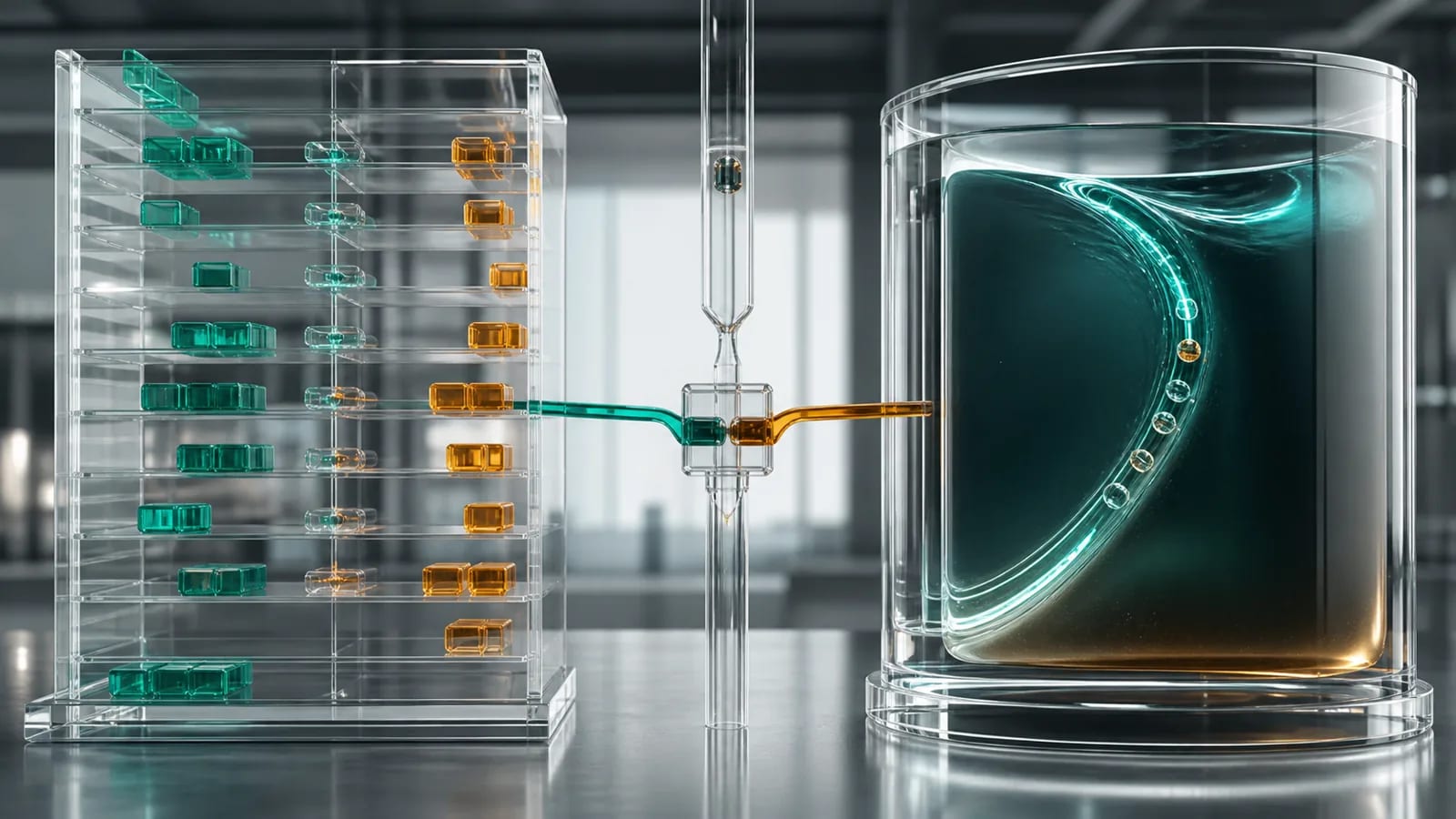 Прозрачная книга ордеров сопоставлена с liquidity pool. Иллюстрация к материалу «Hyperliquid vs GMX: order book или liquidity pool».